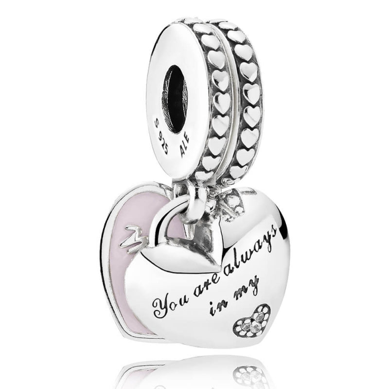 Mother and Daughter Hearts Pendant Charm 792072EN40
