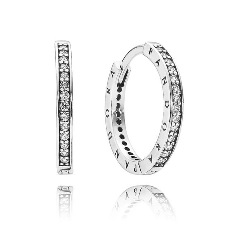 Pave Hoop Earrings 290558CZ