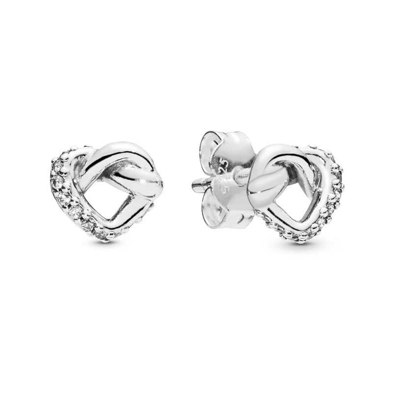 Knotted Hearts Stud Earrings 298019CZ