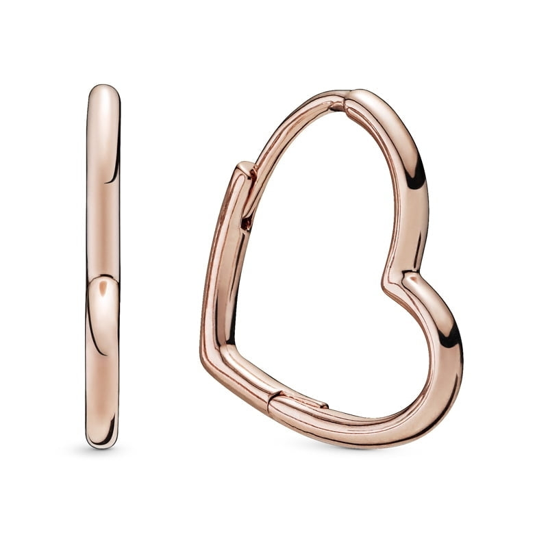 Rose Asymmetric Heart Hoop Earrings 288307