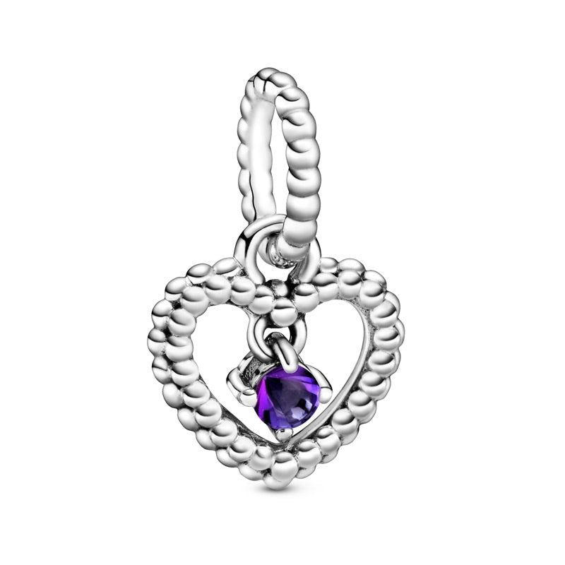 February Birthstone Heart Dangle Charm 798854C03