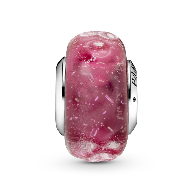 Wavy Fancy Pink Murano Glass Charm 798872C00