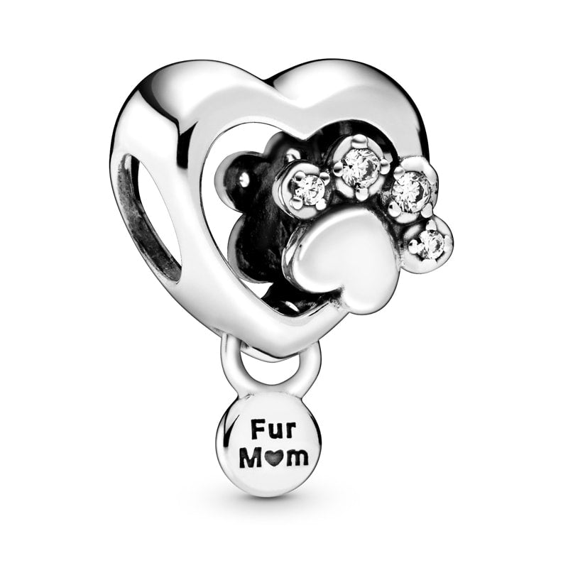 Sparkling Paw Print and Heart Charm 798873C01