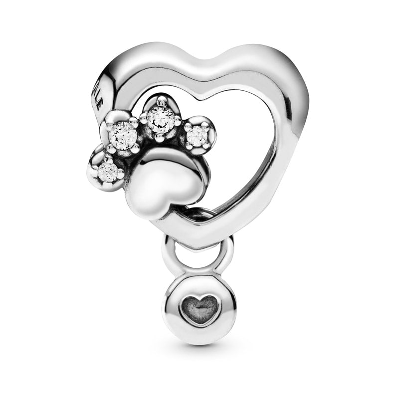 Sparkling Paw Print and Heart Charm 798873C01
