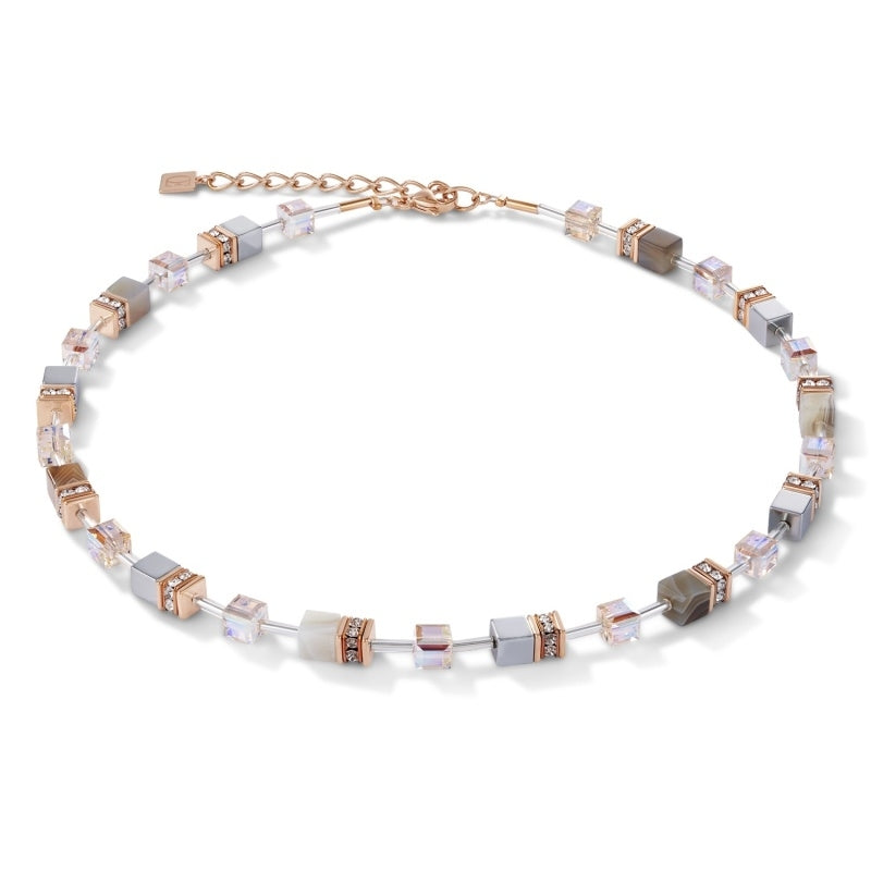 Geocube® Botswana Agate & Haematite Apricot Necklace