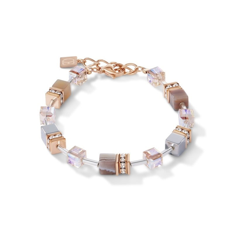 Geocube® Botswana Agate & Haematite Apricot Bracelet