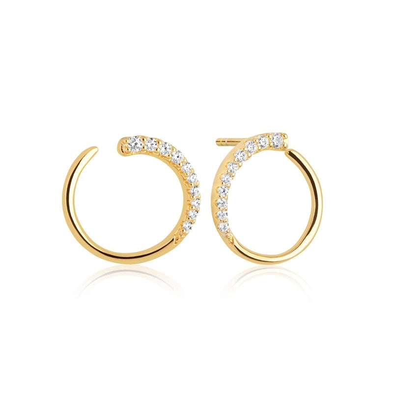 Earrings Portofino - 18k gold plated with white zirconia