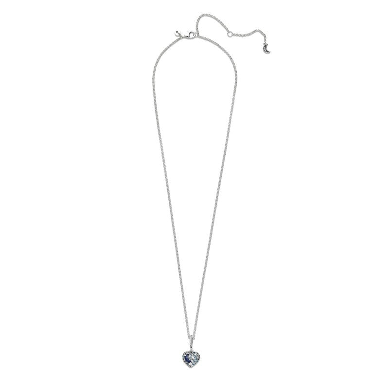 Sparkling Blue Moon & Stars Heart Necklace 399232C01 – Gift & Wrap