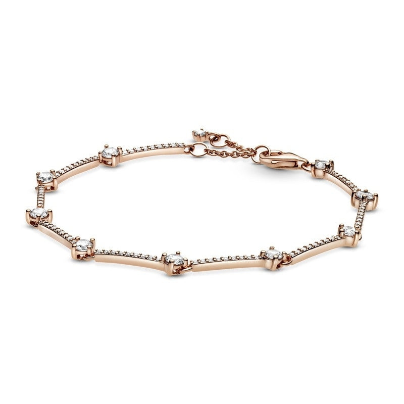 Rose Sparkling Pavé Bars Bracelet 589217C01