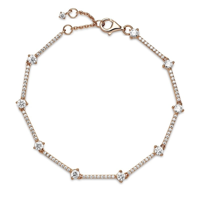 Rose Sparkling Pavé Bars Bracelet 589217C01