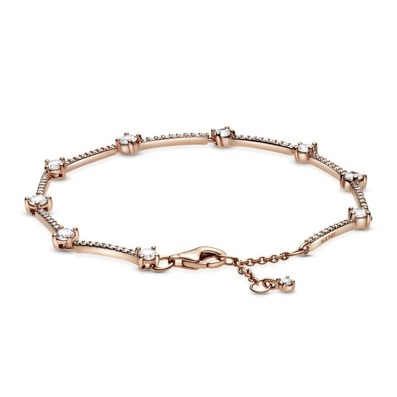 Rose Sparkling Pavé Bars Bracelet 589217C01