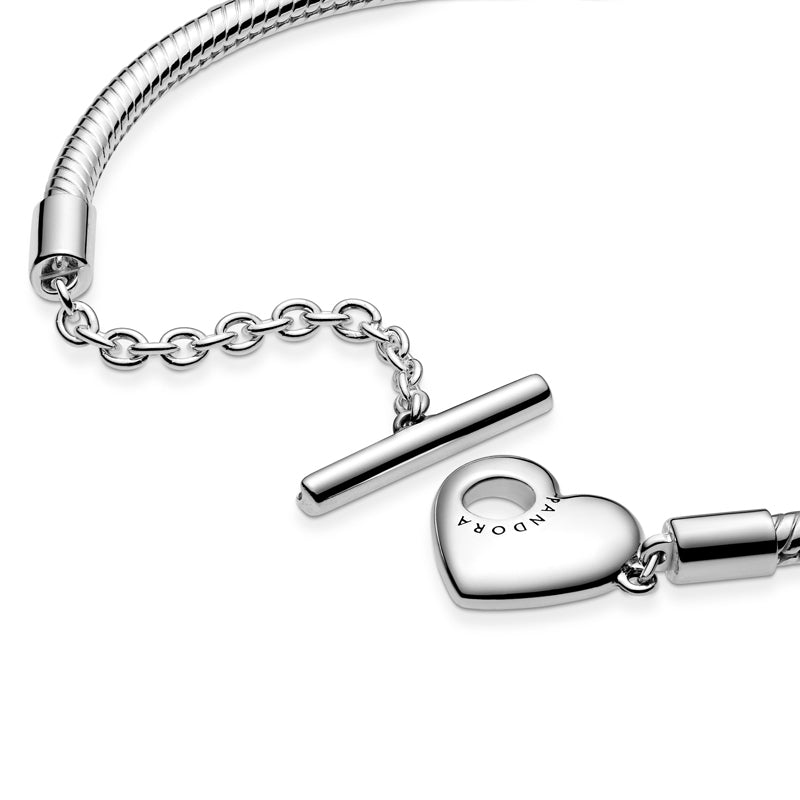 Moments Heart T-Bar Snake Chain Bracelet 599285C00