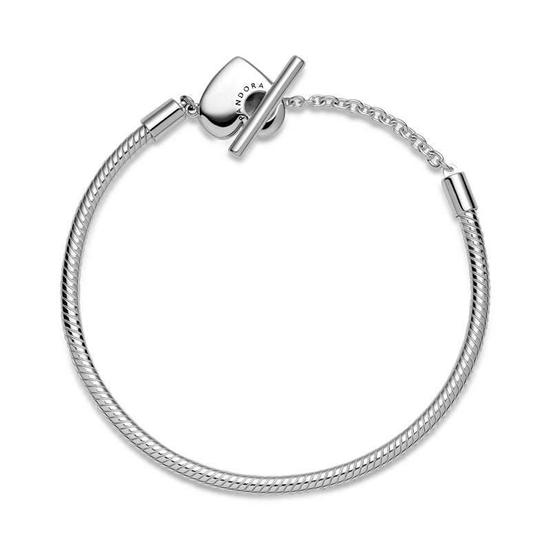 Moments Heart T-Bar Snake Chain Bracelet 599285C00