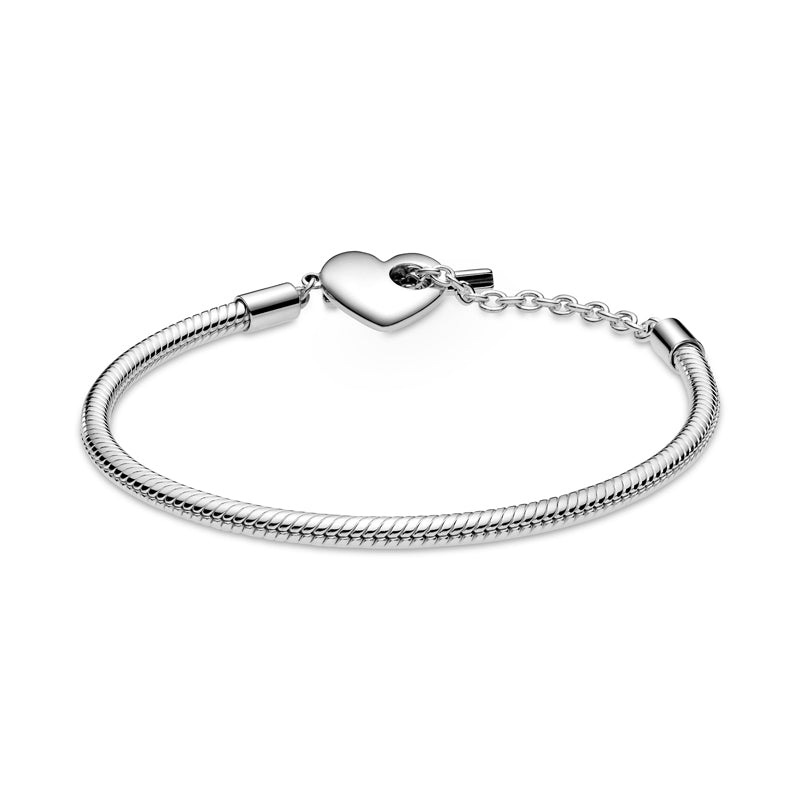 Moments Heart T-Bar Snake Chain Bracelet 599285C00