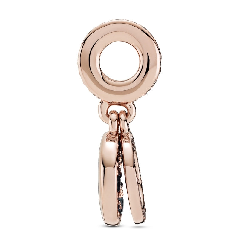 Sparkling Light Blue Disc Double Dangle Charm 789186C03