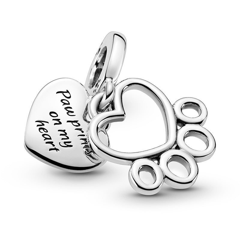 Hearts & Paw Print Dangle Charm 799360C00