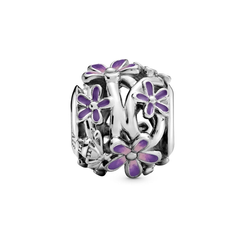 Openwork Purple Daisy Charm 798772C02