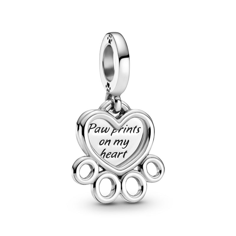 Hearts & Paw Print Dangle Charm 799360C00