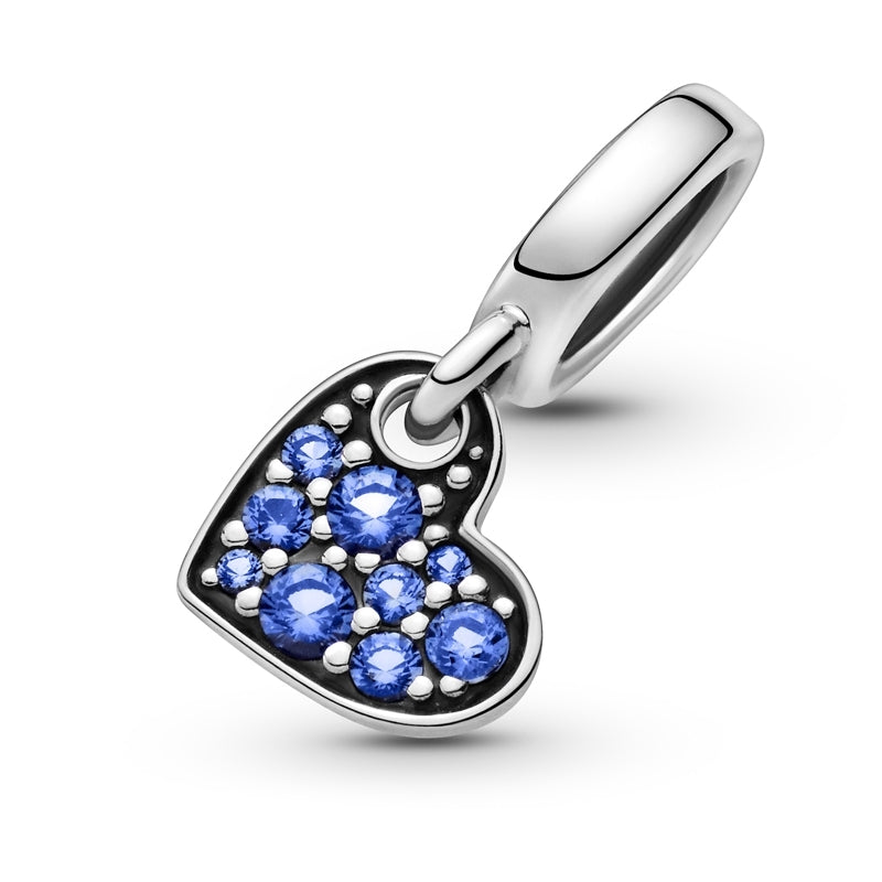 799404c01 Stellar Blue Pavé Tilted Heart Dangle Charm 799404C01 – Gift & Wrap