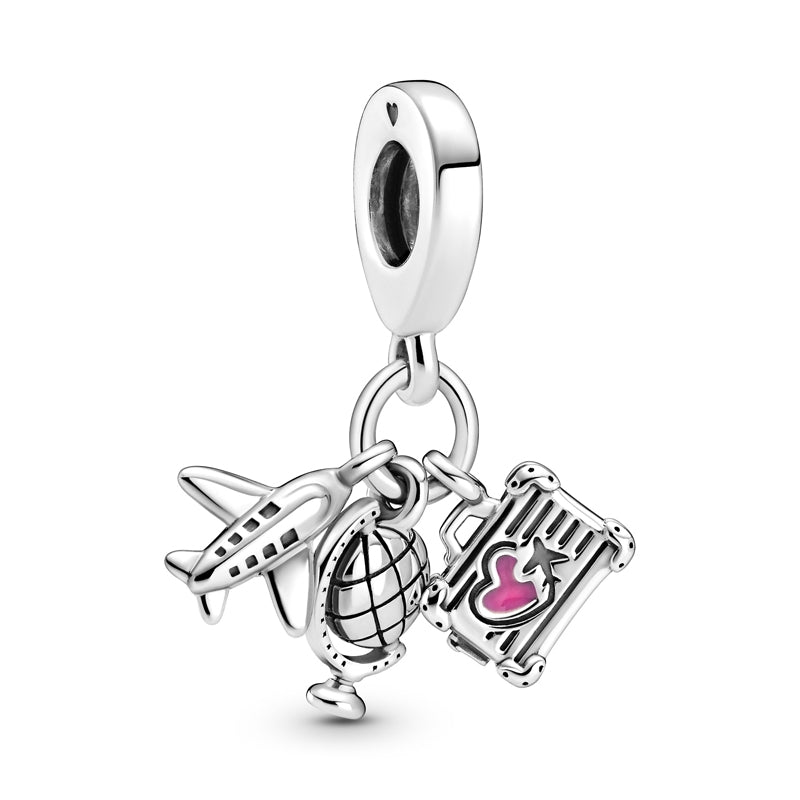 Airplane, Globe & Suitcase Dangle Charm 799435C01