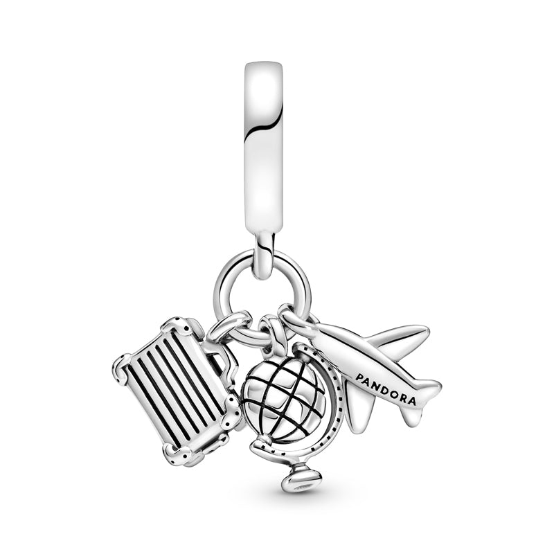 Airplane, Globe & Suitcase Dangle Charm 799435C01