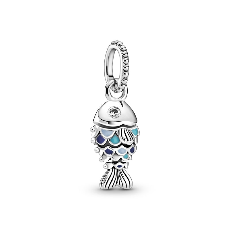 Blue Scaled Fish Dangle Charm 799428C01