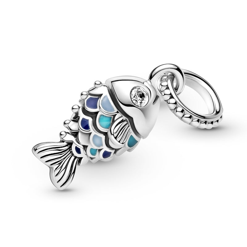 Blue Scaled Fish Dangle Charm 799428C01