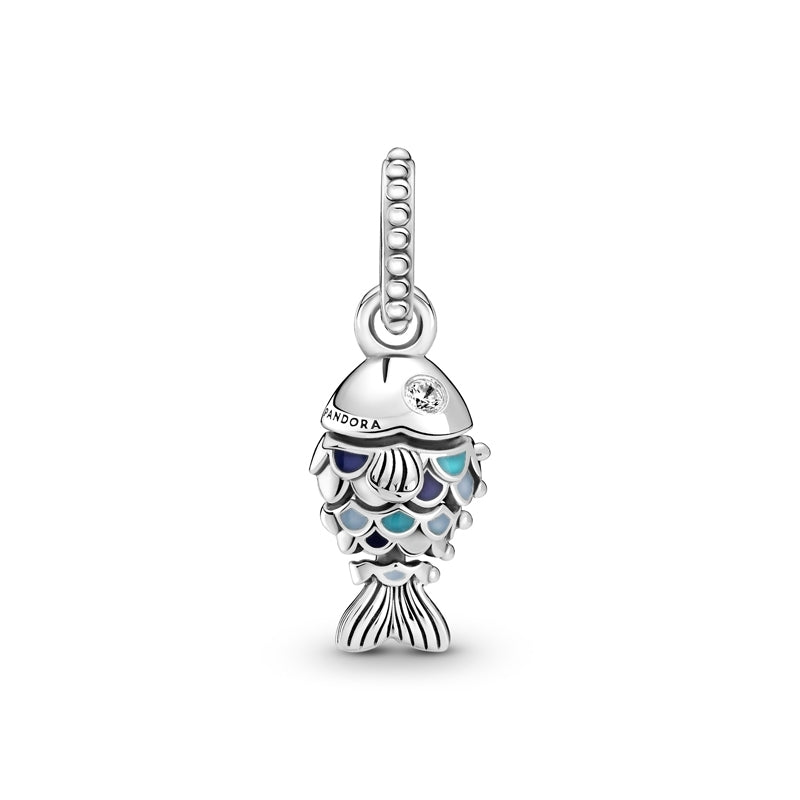 Blue Scaled Fish Dangle Charm 799428C01