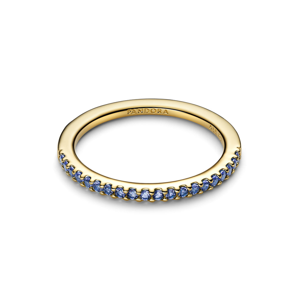 Sparkling Blue Half-Eternity Band Ring