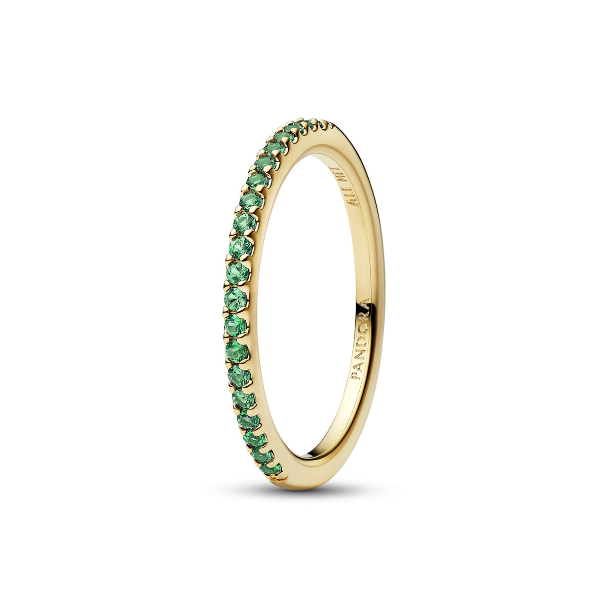 Sparkling Green Half-Eternity Band Ring