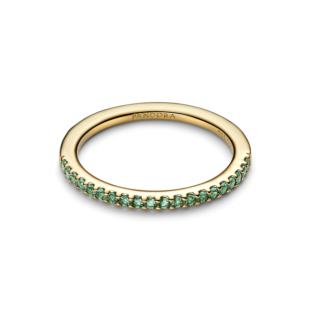 Sparkling Green Half-Eternity Band Ring