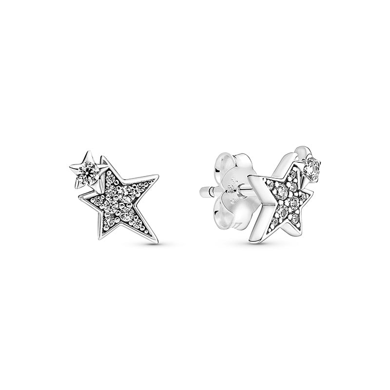 Sparkling Asymmetric Star Stud Earrings 290012C01