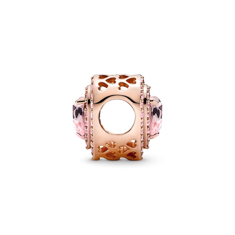 14k Rose Gold-Plated Sparkling Levelled Heart Charm 789218C01