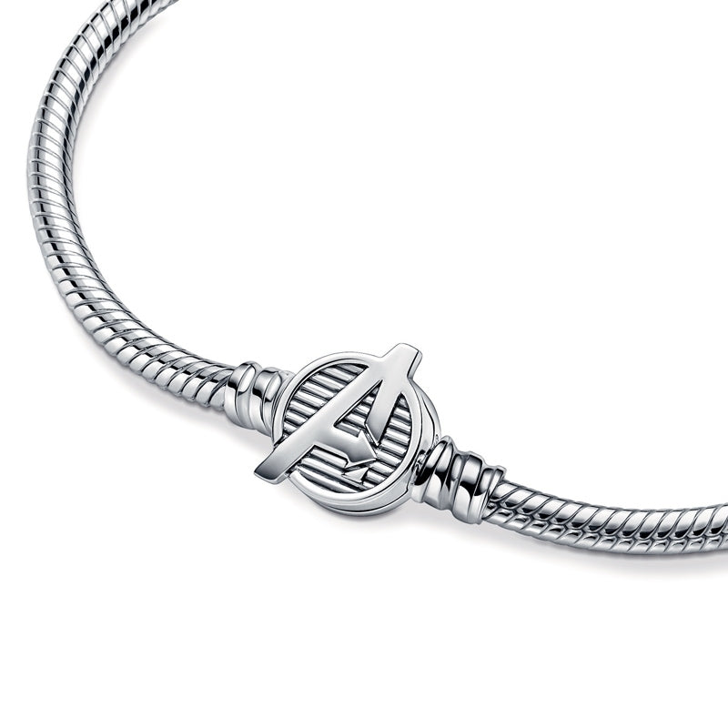 Moments Marvel The Avengers Logo Clasp Snake Chain Bracelet 590784C00
