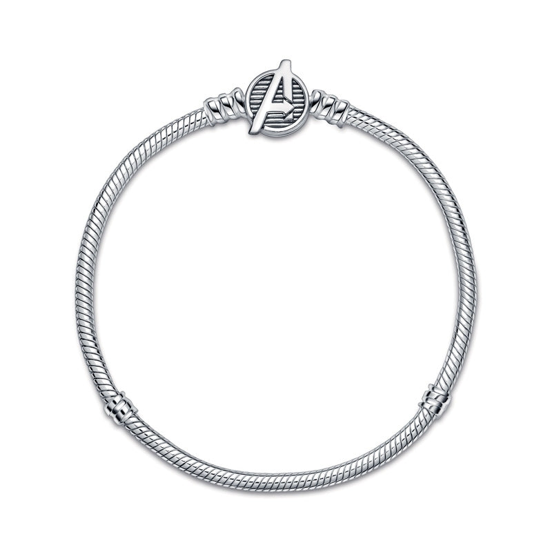 Moments Marvel The Avengers Logo Clasp Snake Chain Bracelet 590784C00
