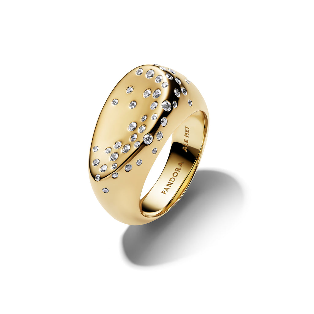 Stone-Set Oval Domed Signet Ring