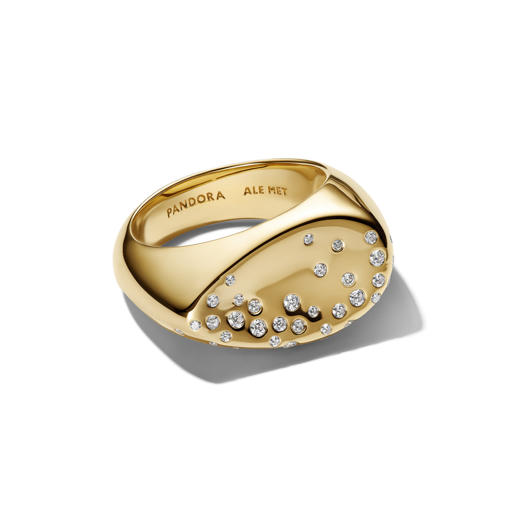 Stone-Set Oval Domed Signet Ring