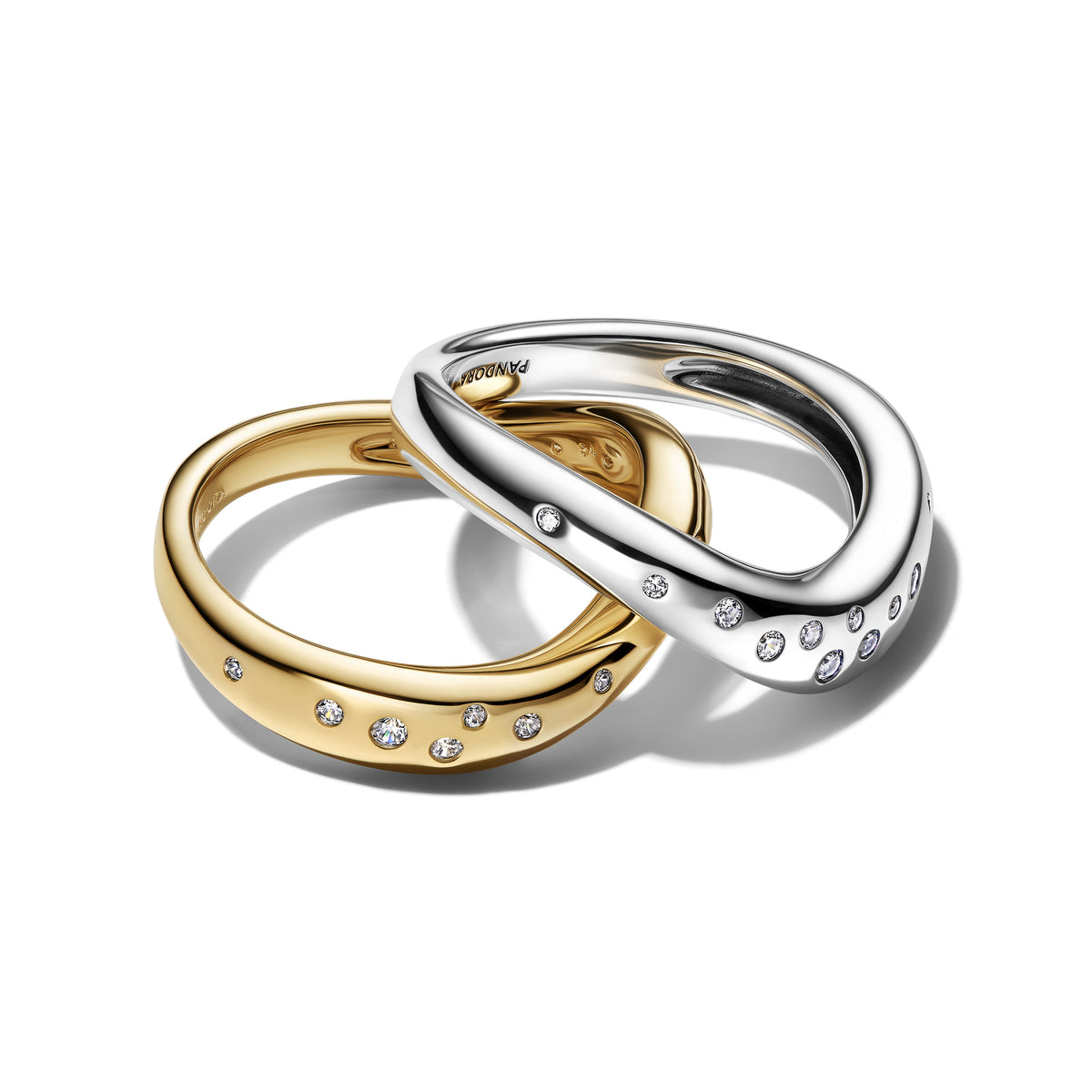 Organically Shaped Two-Tone Stacking Rings