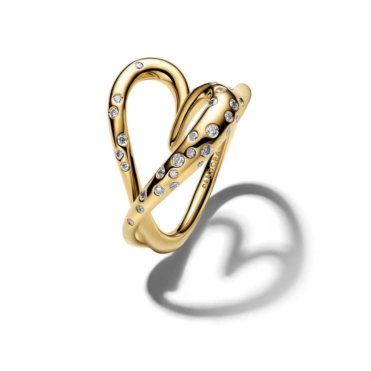 Organically Shaped Stone-Set Heart Ring
