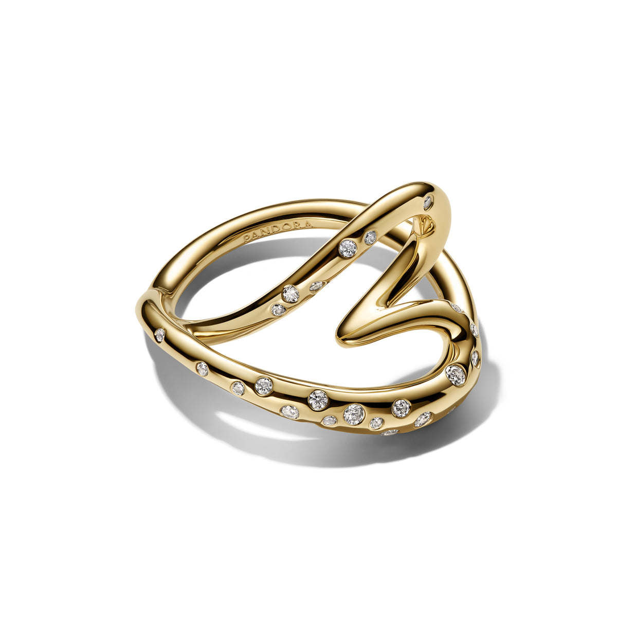 Organically Shaped Stone-Set Heart Ring