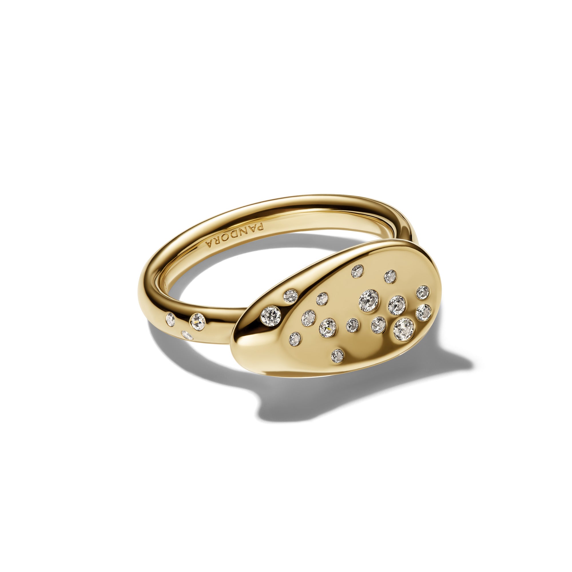 Small Stone-Set Oval Signet Ring