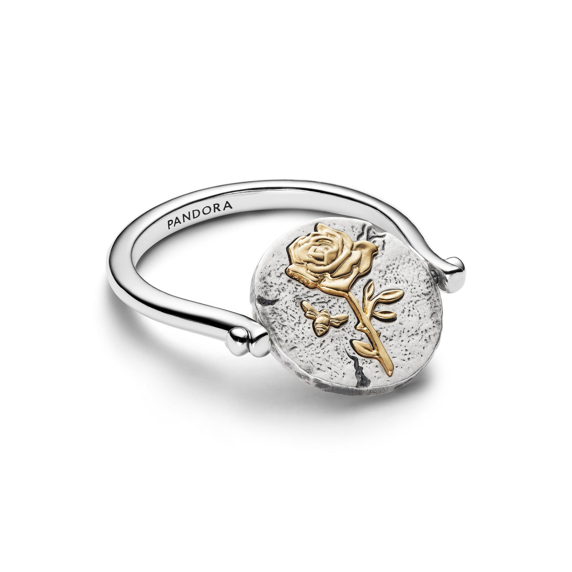 Rose Reversible Medallion Ring