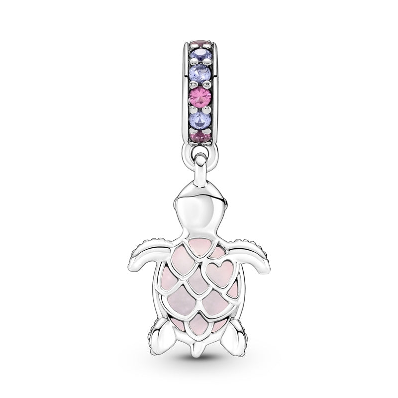 Murano Glass Pink Sea Turtle Dangle Charm 798939C02