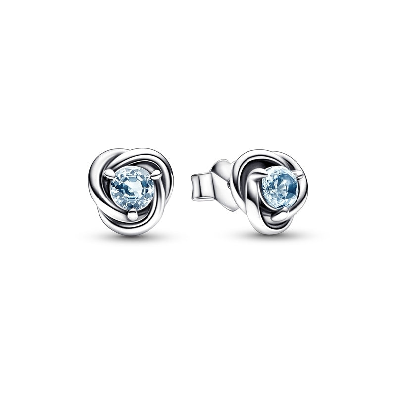 March Birthstone Eternity Circle Stud Earrings 292334C09