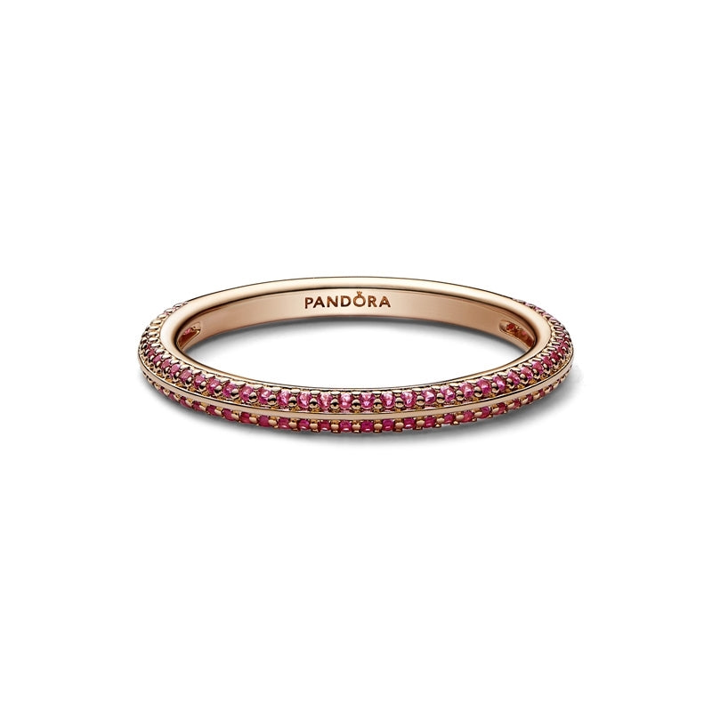 ME 14k Rose Gold Plated Red Pavé Ring 189679C02