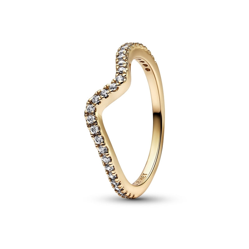 Gold Plated Sparkling Wave Ring