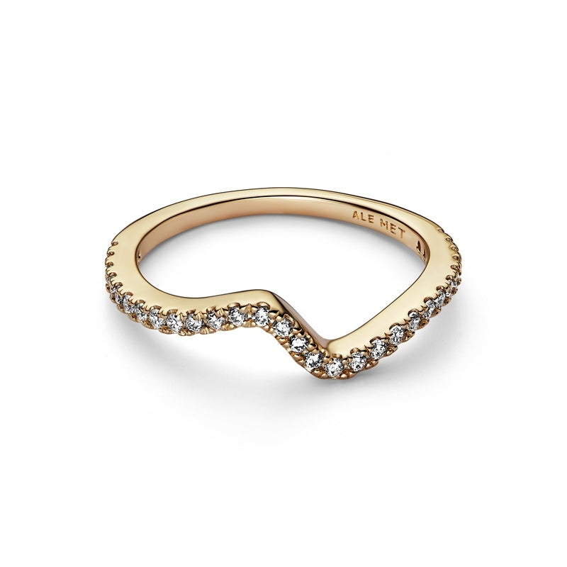 Gold Plated Sparkling Wave Ring