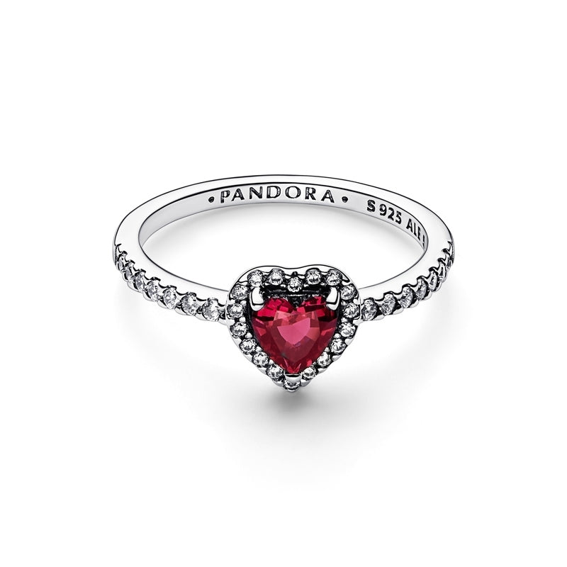 Sparkling Red Elevated Heart Ring