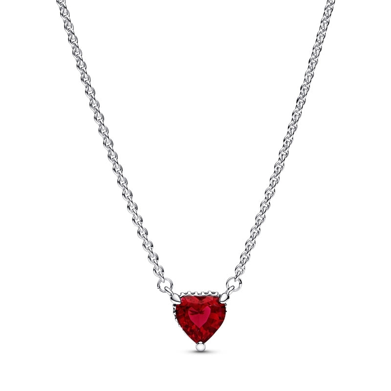 Sparkling Heart Halo Pendant Collier Necklace 392542C01
