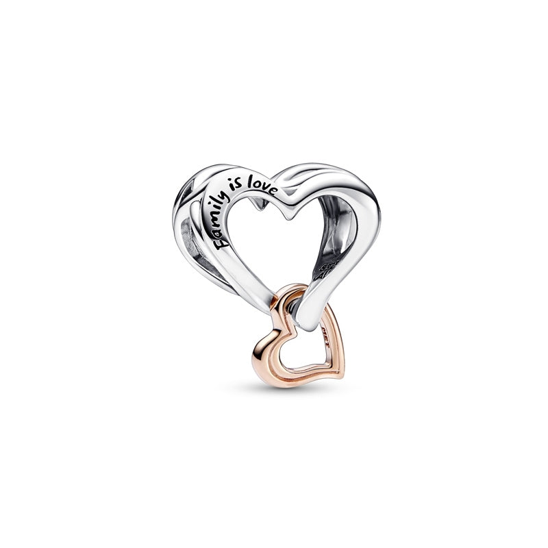 Two-tone Openwork Infinity Heart Charm